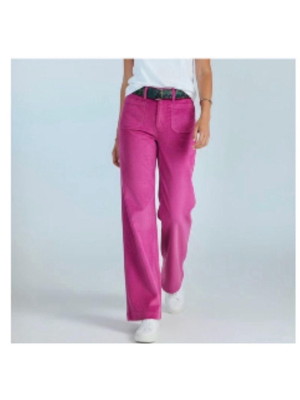 Women's Vineyard Vines Pink High-Waist Wide Leg Corduroy Pants Sz 30 Mauve Rose - Picture 5 of 13